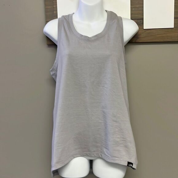 The North Face Lt. Heather Gray Classic Fit High Low Razorback Tank Top- Small - Picture 1 of 13